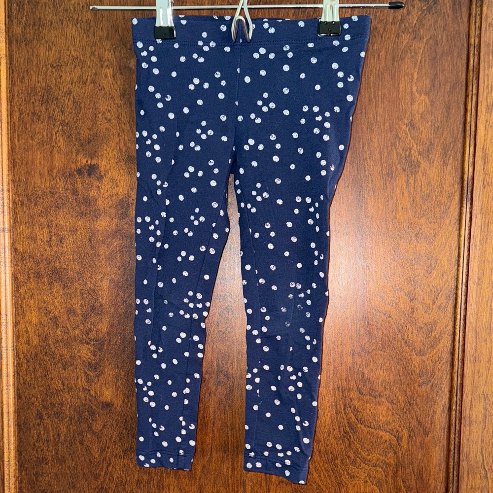 Harper Canyon Navy and White Polka Dot Leggings